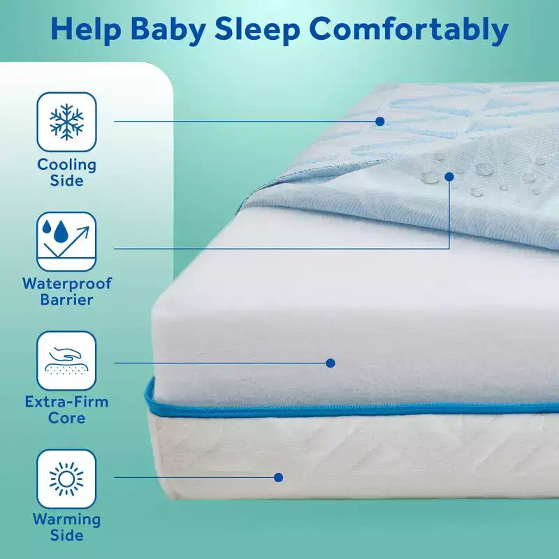 2-Sided Breathable Standard Crib and Toddler Mattress, Ultra Firm, 5 Inch, 7 lbs