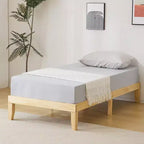 Twin Size Platform Bed with Wood Slats