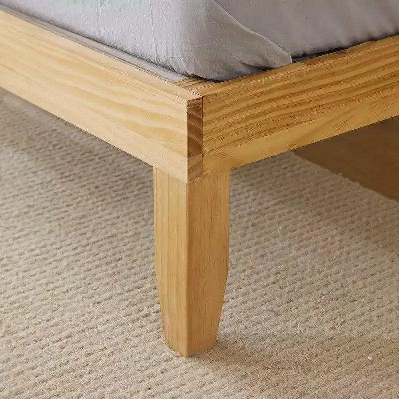Twin Size Platform Bed with Wood Slats
