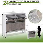 Shoe Cabinet Storage with 4 Flip Drawers, Adjustable Shelves & Metal Legs