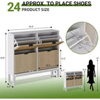 Shoe Cabinet Storage with 4 Flip Drawers, Adjustable Shelves & Metal Legs
