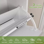 Shoe Cabinet Storage with 4 Flip Drawers, Adjustable Shelves & Metal Legs