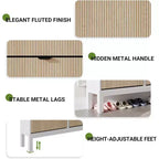 Shoe Cabinet Storage with 4 Flip Drawers, Adjustable Shelves & Metal Legs