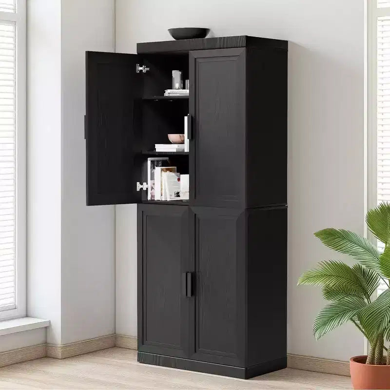 72-Inch 4-Door Storage Cabinet with Adjustable Shelves