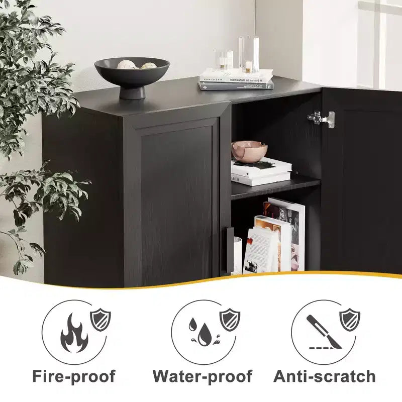 72-Inch 4-Door Storage Cabinet with Adjustable Shelves