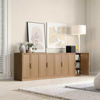 Wood Storage Cabinet with Adjustable Shelves, 36x31x16 Inch