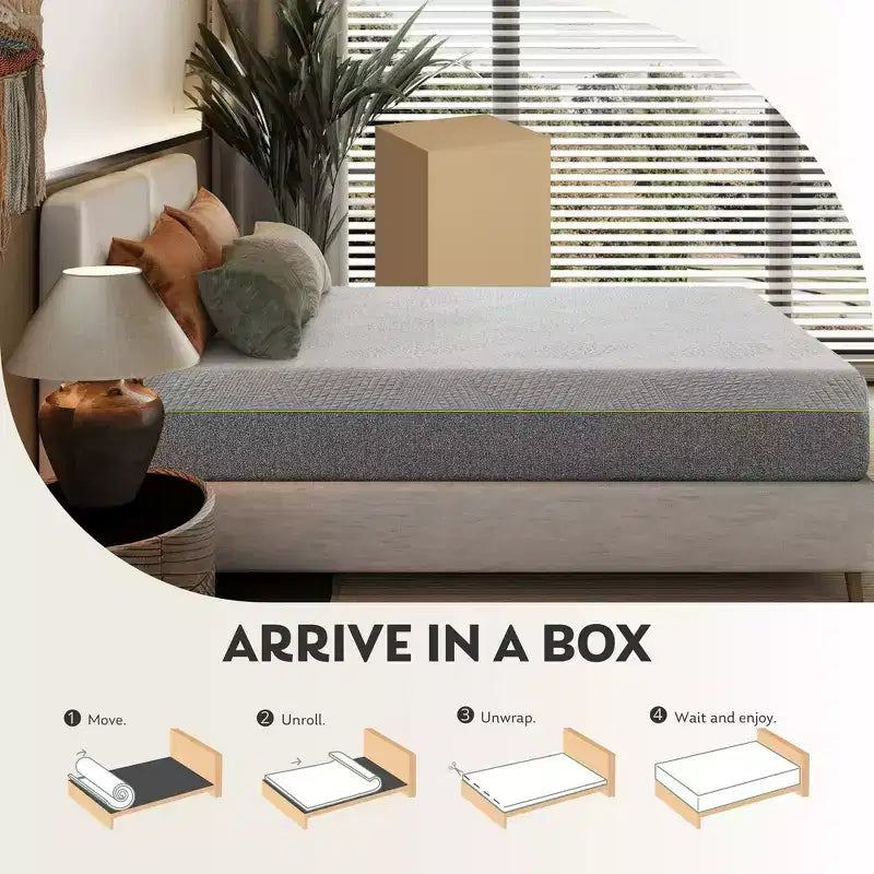 12-Inch Medium Gel Memory Foam Mattress with Green Tea Infusion