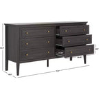 6 Drawer Dresser with Gold Pulls