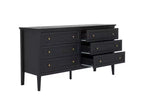 6 Drawer Dresser with Gold Pulls