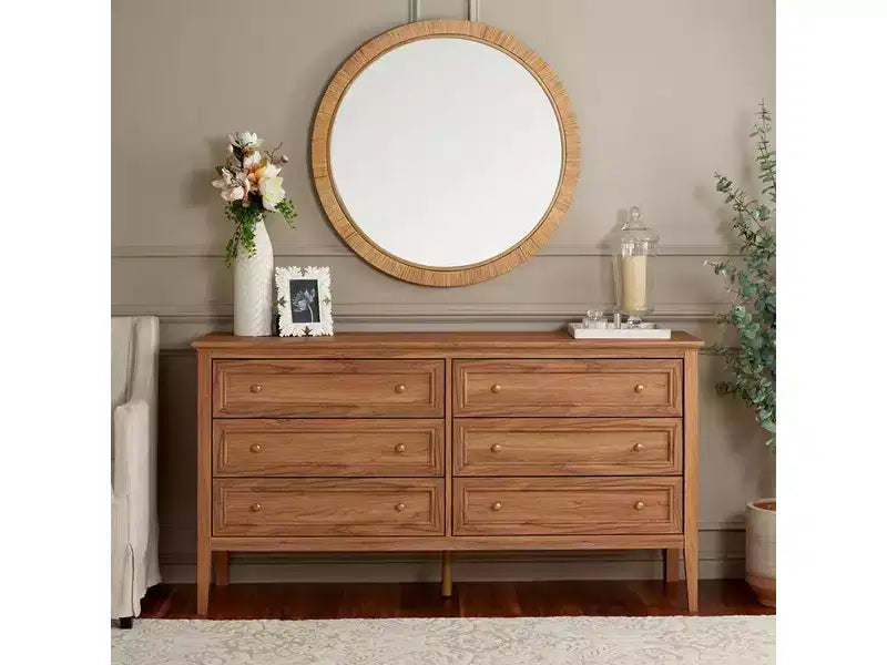 6 Drawer Dresser with Gold Pulls