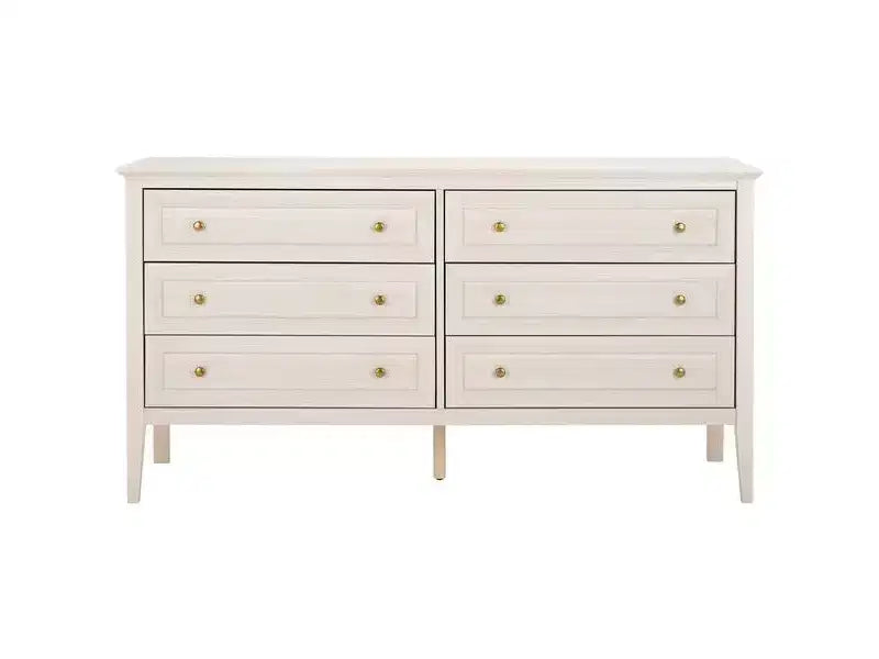 6 Drawer Dresser with Gold Pulls