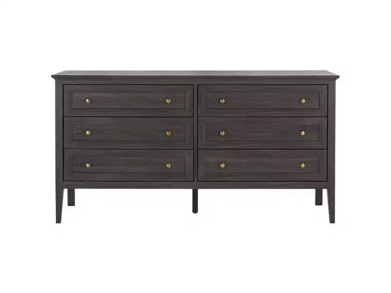 6 Drawer Dresser with Gold Pulls