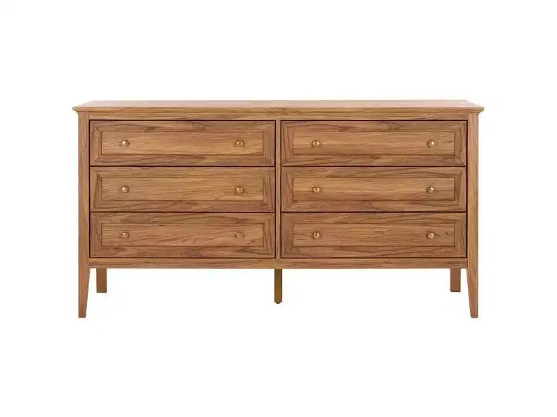 6 Drawer Dresser with Gold Pulls