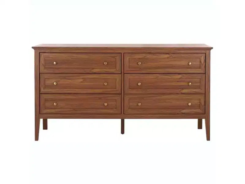 6 Drawer Dresser with Gold Pulls
