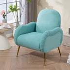 Okak Modern Accent Chairs for Bedroom, Accent Chair With Metal Gold Legs, Snowflake fabric Armchair, Single Sofa Chair for Living Room