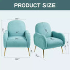 Accent Chair with Gold-Tone Metal Legs and Upholstered Seat