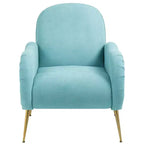 Accent Chair with Gold-Tone Metal Legs and Upholstered Seat