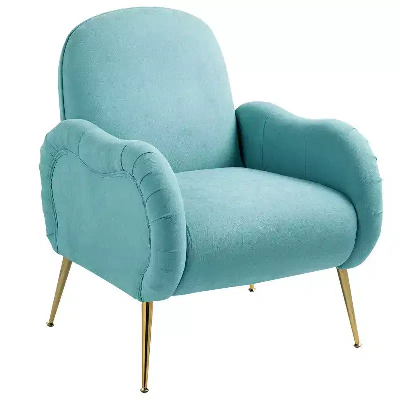 Accent Chair with Gold-Tone Metal Legs and Upholstered Seat