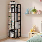 4-Tier Rotating Bookshelf with Metal Frame (15.75 x 54 in)