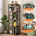 4-Tier Rotating Bookshelf with Metal Frame (15.75 x 54 in)