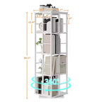 4-Tier Rotating Bookshelf with Metal Frame (15.75 x 54 in)