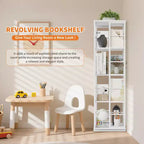 4-Tier Rotating Bookshelf with Metal Frame (15.75 x 54 in)