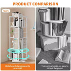 4-Tier Rotating Bookshelf with Metal Frame (15.75 x 54 in)
