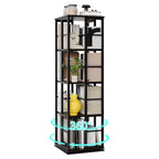 4-Tier Rotating Bookshelf with Metal Frame (15.75 x 54 in)