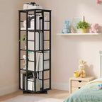 4-Tier Rotating Bookshelf with Metal Frame (15.75 x 54 in)