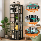 4-Tier Rotating Bookshelf with Metal Frame (15.75 x 54 in)