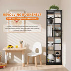 4-Tier Rotating Bookshelf with Metal Frame (15.75 x 54 in)
