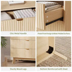 3-Drawer Dresser with Fluted Panel Design, Oak Finish