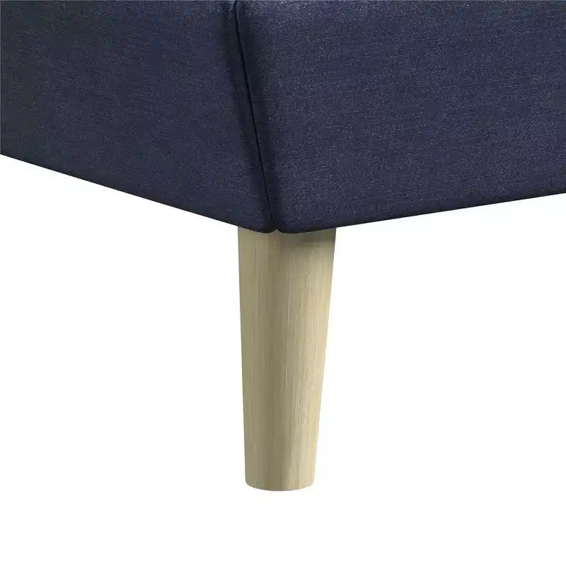 Modern Wood and Linen Tufted Upholstered Bed