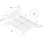 Modern Wood and Linen Tufted Upholstered Bed