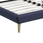 Modern Wood and Linen Tufted Upholstered Bed