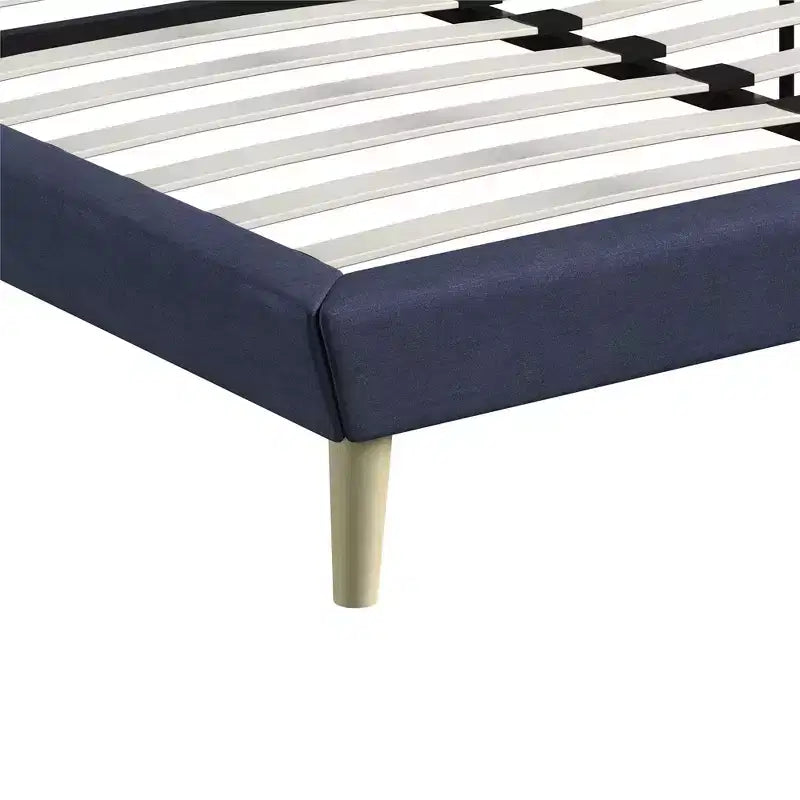 Modern Wood and Linen Tufted Upholstered Bed