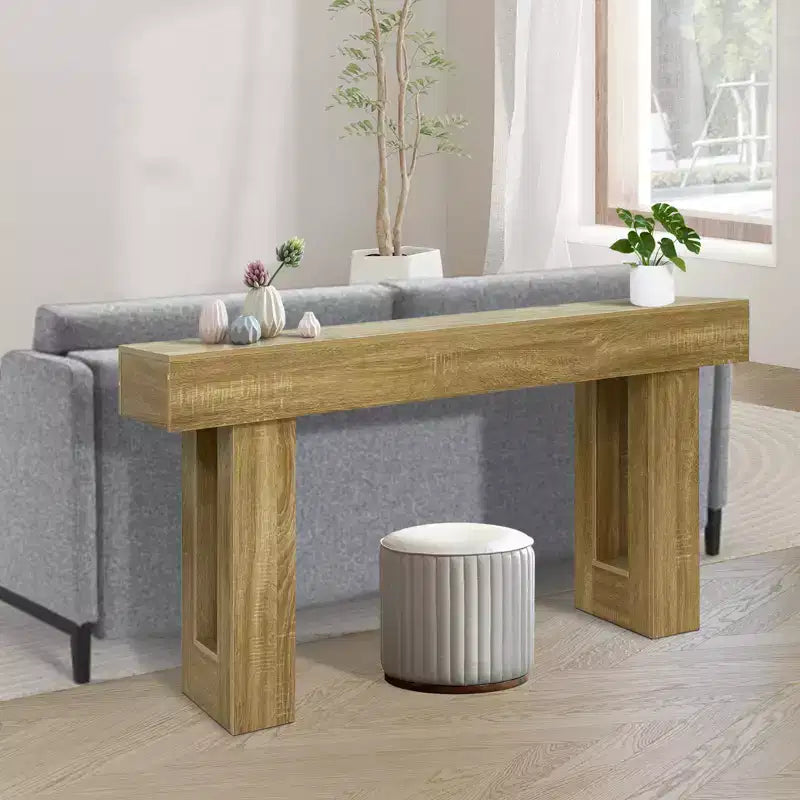 63 Inch Console Table for Entryway, Farmhouse Rectangular Sofa Table for Hallway Living Room Foyer