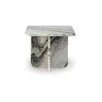 Small Marble Accent Coffee Table - Square Design with Black, White and Taupe Tones