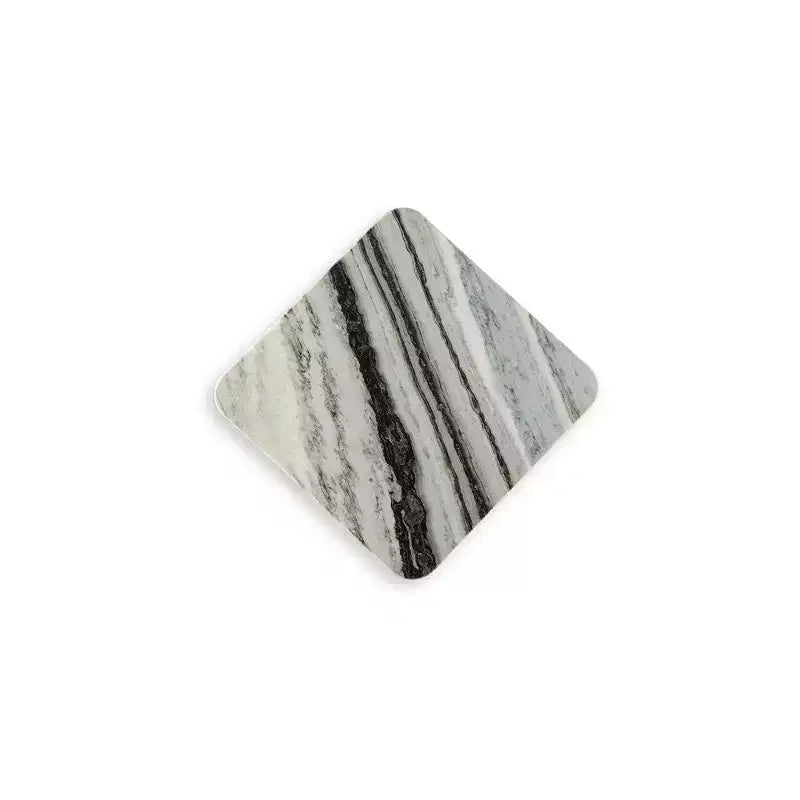 Small Marble Accent Coffee Table - Square Design with Black, White and Taupe Tones