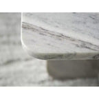 Small Marble Accent Coffee Table - Square Design with Black, White and Taupe Tones