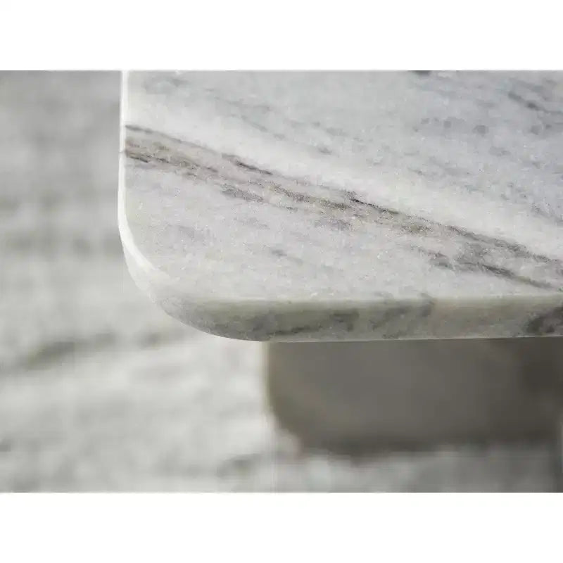 Small Marble Accent Coffee Table - Square Design with Black, White and Taupe Tones