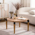 GDFStudio Drex Rustic Wooden Round Coffee Table