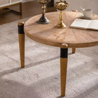 Rustic Wooden Round Coffee Table