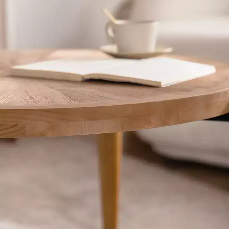 Rustic Wooden Round Coffee Table