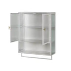 Wall-Mounted Cabinet with Double Glass Doors and Adjustable Shelves