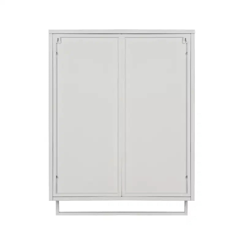 Wall-Mounted Cabinet with Double Glass Doors and Adjustable Shelves