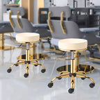 Round Swivel Stool with Adjustable Height and Wheels