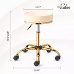 Round Swivel Stool with Adjustable Height and Wheels