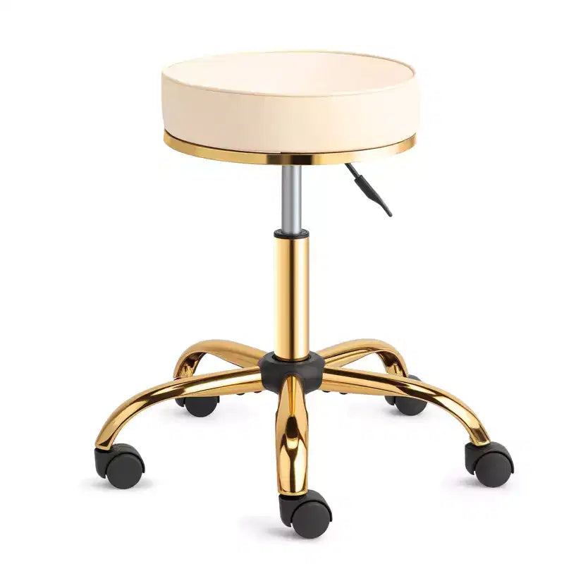 Round Swivel Stool with Adjustable Height and Wheels