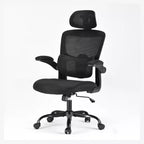 High Back Ergonomic Home Office Chair with Flip-Up Armrests and Adjustable Lumbar Support